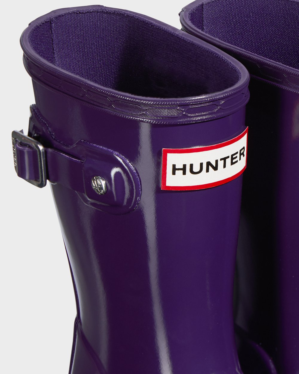 Bottes de Pluie Hunter Original Petits Gloss Enfant Bleu Violette TUEYXKJ-51